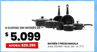 Changomas Batería 7 piezas masala oferta