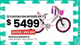 Changomas Bicicleta rodado 16 oferta