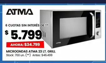 Changomas Microondas atma 23 lt. grill oferta