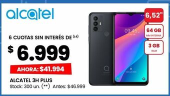 Changomas Alcatel 3h plus oferta