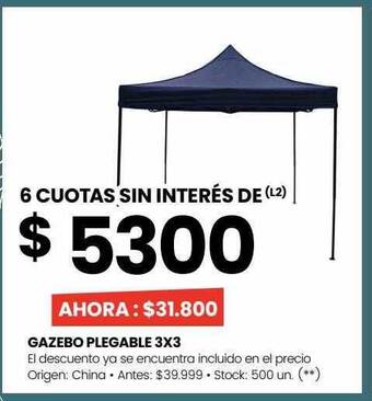 Changomas Gazebo plegable 3x3 oferta
