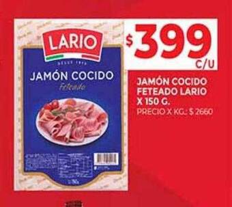 Supermercados DIA Jamón cocido feteado lario oferta