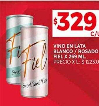 Supermercados DIA Vino en lata blanco rosado fiel oferta