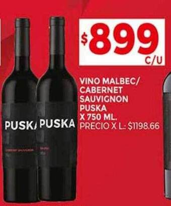 Supermercados DIA Vino malbec cabernet sauvignon puska oferta