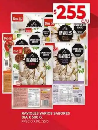 Supermercados DIA Ravioles varios sabores dia oferta
