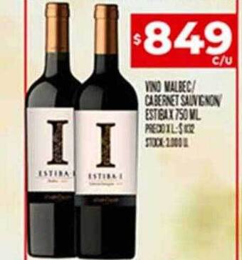 Supermercados DIA Vino malbec cabernet sauvignon estiba oferta