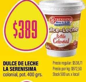 Supermercados Vea Dulce de leche la serenisima oferta