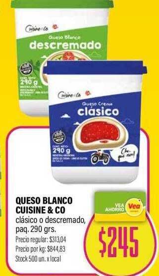 Supermercados Vea Queso blanco cuisine & co oferta