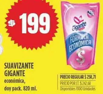Supermercados Vea Suavizante gigante económica, doy pack oferta