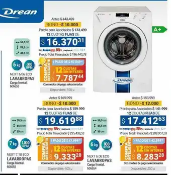Cooperativa Obrera Drean lavarropas oferta