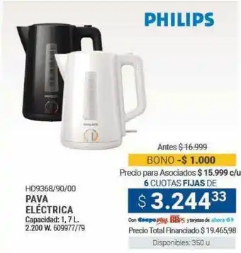 Cooperativa Obrera Hd9368 90 00 pava eléctrica philips oferta