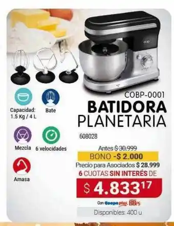Cooperativa Obrera Cobp-0001 batidora planetaria oferta