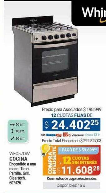 Cooperativa Obrera Whirlpool cocina oferta