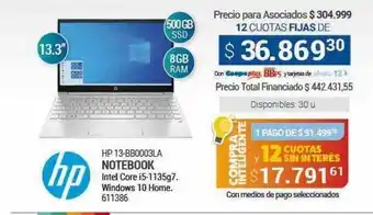 Cooperativa Obrera Hp 13-bb0003la notebook oferta