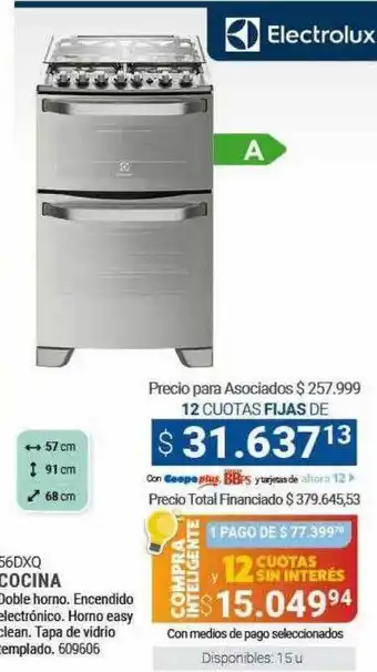 Cooperativa Obrera 56dxq cocina electrolux oferta