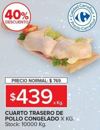 Carrefour Maxi Cuarto trasero de pollo congelado oferta