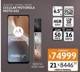 Cetrogar Motorola Celular Moto G32 oferta