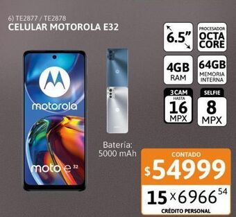 Cetrogar Motorola Celular E32 oferta