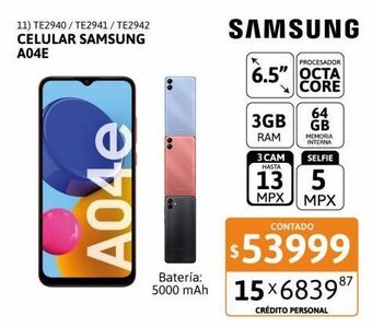 Cetrogar Samsung Celular A04E oferta