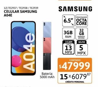 Cetrogar Samsung Celular A04E oferta