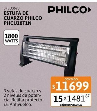 Cetrogar Estufa de cuarzo philco oferta