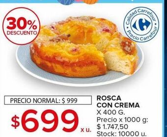 Carrefour Maxi Rosca con crema oferta