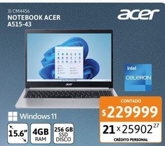 Cetrogar Acer Notebook A515-43 oferta