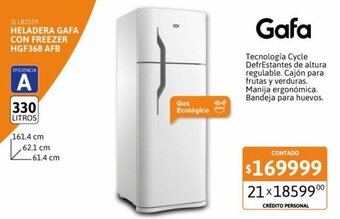 Cetrogar Gafa Heladera con Freezer oferta