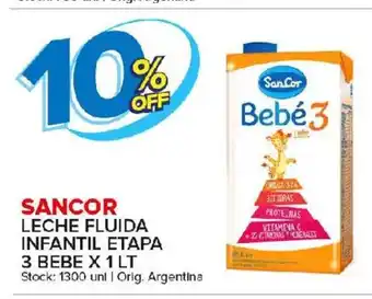 Carrefour Maxi Sancor Leche Fluida Infantil Etapa 3 Bebe x 1lt oferta