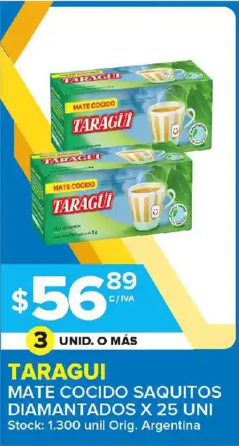 Carrefour Maxi Tarague Mate cocido Saquitos diamantados x 25 uni oferta