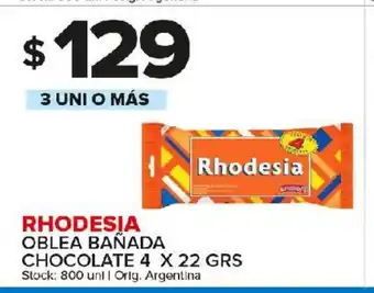 Carrefour Maxi Rhodesia Oblea Bañada Chocolate 4 x 22grs oferta