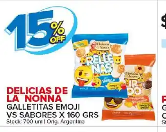 Carrefour Maxi Delicias De la Nonna Galletitas Emoji VS Sabores x 160grs oferta