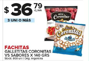 Carrefour Maxi Fachitas Galletitas Coronitas VS Sabores x 140grs oferta