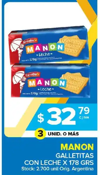 Carrefour Maxi Manon Galletitas Con leche x 178grs oferta