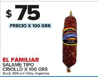 Carrefour Maxi El Familiar Salame Tipo Criollo x 100grs oferta