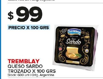Carrefour Maxi Tremblay Queso Sardo Trozado x 100grs oferta