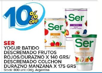 Carrefour Maxi Ser Yogur Batido descremado Frutos Rojos/Durazno x 140grs oferta