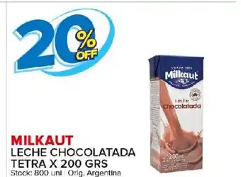 Carrefour Maxi Milkaut Leche Chocolatada Tetra x 200grs oferta