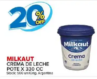 Carrefour Maxi Milkaut Crema De Leche Pote x 330cc oferta