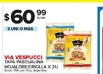 Carrefour Maxi Via Vespucci Tap Pascualina Hojaldre/Criolla x 2u oferta