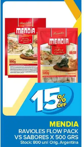 Carrefour Maxi Mendia Ravioles Flow Pack VS Sabores x 500grs oferta
