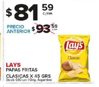 Carrefour Maxi Lays Papas Fritas Clasicas x 45grs oferta