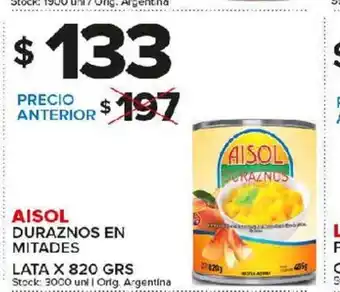 Carrefour Maxi Aisol Duraznos En Mitades Lata x 820grs oferta