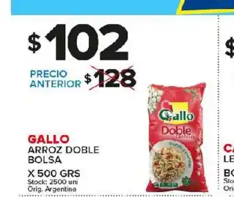 Carrefour Maxi Gallo Arroz Doble Bolsa x 500grs oferta