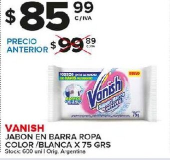 Carrefour Maxi Vanish Jabon En Barra Ropa Color/Blanca x 75grs oferta