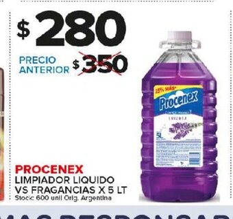 Carrefour Maxi Procenex Limpiador Liquido VS Fragancias x 5lt oferta
