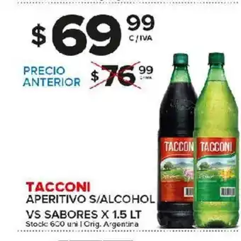 Carrefour Maxi Tacconi Aperitivo S/Alcohol VS Sabores x 1.5lts oferta