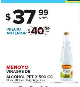 Carrefour Maxi Menoyo Vinagre De Alcohol Pet x 500cc oferta