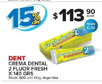 Carrefour Maxi Dent Crema Dental 2 Fluor Fresh x 140grs oferta