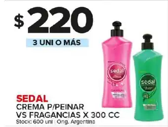 Carrefour Maxi Sedal Crema P/Peinar VS Fragrancias x 300cc oferta